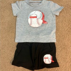 SHEIN Black Baby Shorts with Gray Label